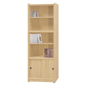 文創集 康永2尺玻璃雙推門書櫃(四色可選)-61x30x181cm免組