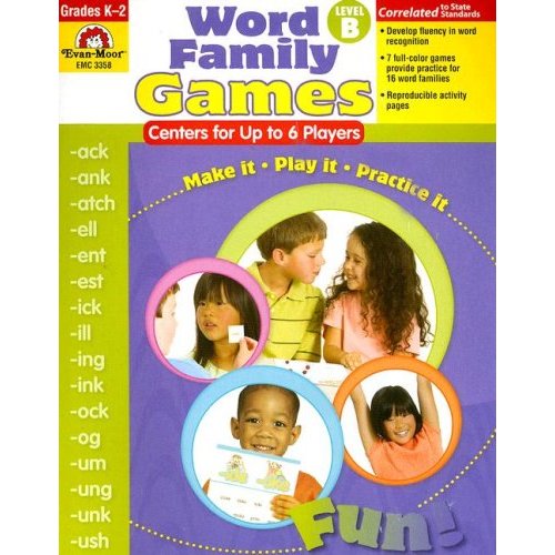 Word Family Games  Level B: Grades K-2 (Word Family Games: Centers for Up to Players)