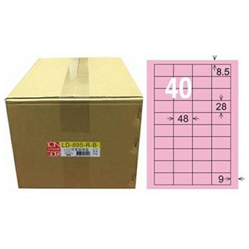 【龍德】A4三用電腦標籤 28x48mm 粉紅色 1000入 / 箱 LD-895-R-B【APP滿額下單4%點數(單一帳號最高1000點)】7/31止