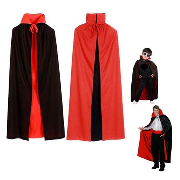 【摩達客】萬聖節派對-黑紅雙層立領惡魔吸血鬼披風(正反兩面)-變裝裝扮140CM-大人版