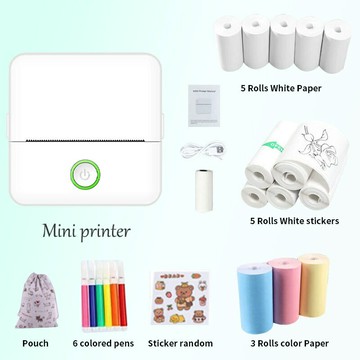 【口袋便攜】熱敏打印機 照片打印機 錯題打印機 標籤打印機 無線藍牙 手機連接 學生辦公 迷你便攜 即打即用