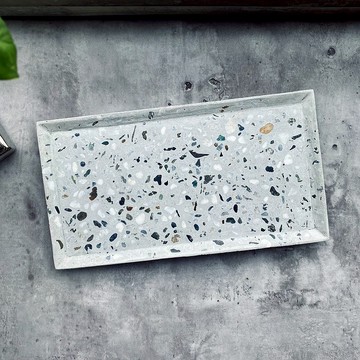 水磨石‧磨石計畫‧磨石置物皿/杯墊-長方皿(灰原色)│Good Form