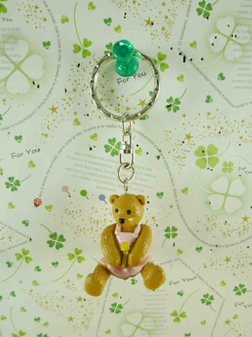 【震撼精品百貨】泰迪熊 Teddy Bear 鑰匙圈-坐姿-粉色 震撼日式精品百貨