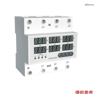 三相四線 可調式自複式過欠壓保護器  多功能三相過欠壓保護器     63A