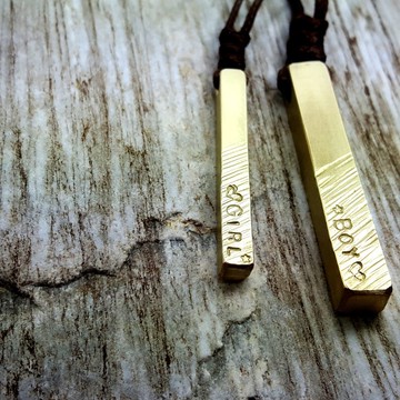 B9-2款(斜紋2件式組合)-純銅復古項鍊-御匠專屬客製敲飾-手工DIY