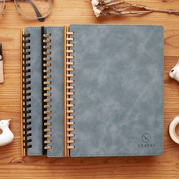 A5 抽取式仿皮革活頁筆記本-無時效手帳/日誌/日記本-江雪-夜幕藍