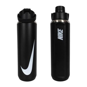 NIKE SS RECHARGE 大口徑保冷瓶24OZ-登山 單車 運動水壺 N101379909124 黑白