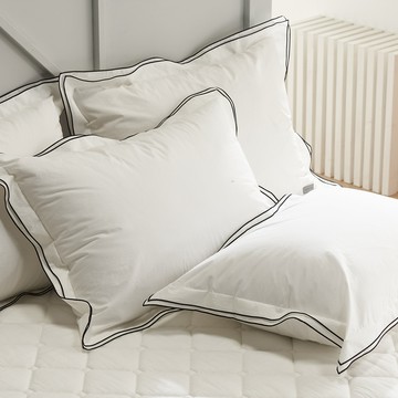 G-bedding River 高密度60支純棉四季枕頭套  2個  50 x 70 cm  白色