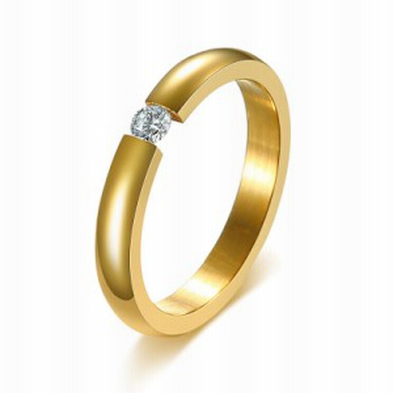 ゴールドシンプルジルコニアステンレスリング Prb053 サイズ 22号 金色 細い スリム クリスタル 甲丸 メンズ レディース ペアリング プ 通販 Lineポイント最大1 0 Get Lineショッピング