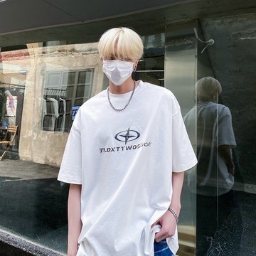 【PAGANS STORE】韓國 TLDXTTWOGOOD 液態金屬 科技感 特殊工藝 亮片 字母 英文 短袖 短Tee