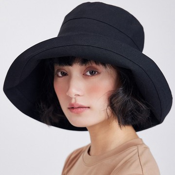 漁夫帽 大帽簷 帽子女 棉麻帽 日系風 可折疊 防曬帽 遮陽帽 女生漁夫帽 圓帽 大頭圍 099