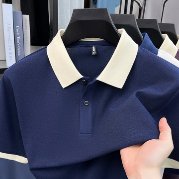 🔥【新品上新】夏季男款撞色翻領POLO衫男士短袖T恤衫半袖百搭商務休閒POLO衫透氣珠地棉短袖POLO衫男款短袖男士T恤