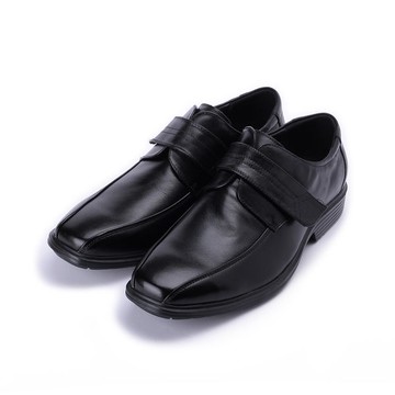 BONJO 真皮輕量魔鬼氈紳仕皮鞋 黑 男鞋