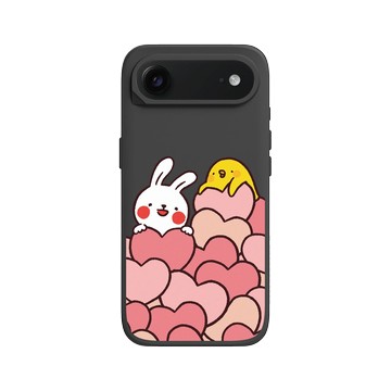 iPhone Air SolidX 黑 - 懶散兔與啾先生 Lazy Rabbit and Mr.Chu - Hearts