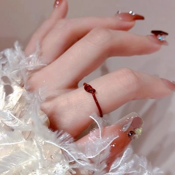 免運🔮紅色滴釉方塊戒指女款輕奢ins小衆設計氛圍感氣質百搭食指戒指環戒指 口戒指 情人節 生日禮物 女生戒指 對戒 尾