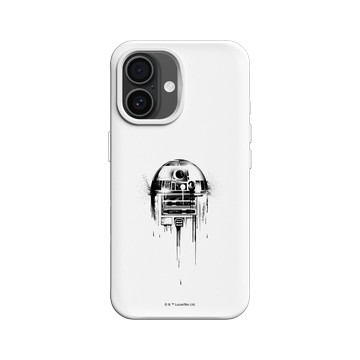 iPhone 16 SolidX 白 - 迪士尼-星際大戰 Star Wars - R2D2-噴漆黑