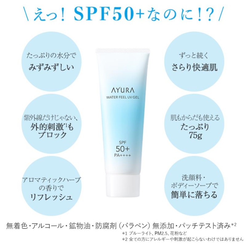 AYURA 日焼け止め アユーラ ウォーターフィールUVジェルα 75g SPF50+