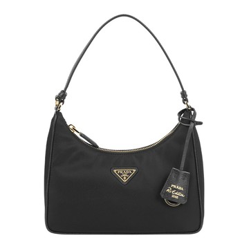 PRADA Re-Edition 2005 金字三角牌再生尼龍迷你手提包(黑色) 1N204M R064 F0632