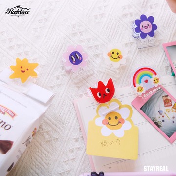 ROCKCOCO 微笑小花造型壓克力夾