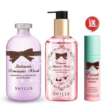 【SHILLS舒兒絲】奇蹟嫩白調理潔淨露+私密衣物抗菌手洗精+贈抗菌噴霧