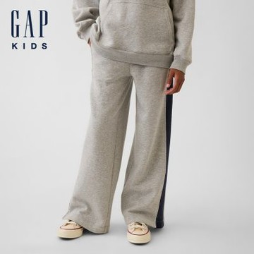 【GAP】兒童VintageSoft寬鬆學院風運動褲-灰色(911945)