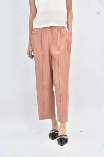 (L) issey miyake me 高腰抗皺橘色長褲