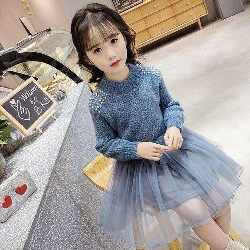 子供服 ワンピース 女の子 長袖 子供ドレス Dress キッズ 秋冬 ニットワンピース 膝丈 セーター 韓国子供服 ジュニア インナー カジュアル おしゃれ 可愛い 新品 通販 Lineポイント最大0 5 Get Lineショッピング