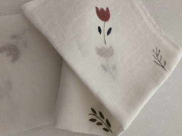 眾神的花園     礦物染手繪純棉手帕