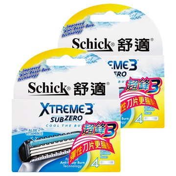 Schick 舒適牌 Xtreme3 超鋒3 彈性刀片 4入  2盒