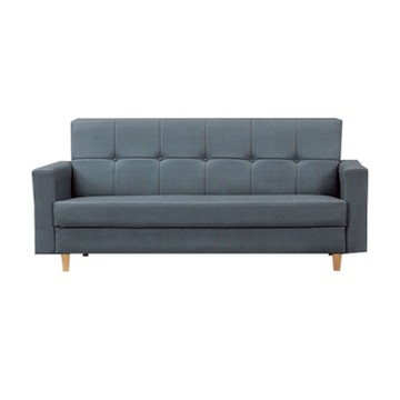 文創集 利爾卡灰色貓抓皮革三人座沙發椅-182x73x80cm免組