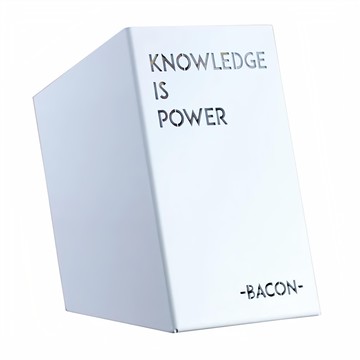 OPUS 東齊金工 歐式鐵藝名言筆筒 - Knowledge is Power  裝飾桌面  鍍鋅鋼板  台灣設計  優雅白  1個