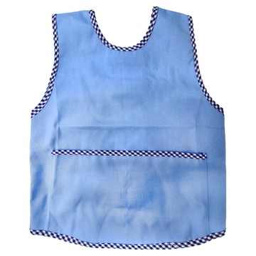 藍色系 花邊經典幼兒輕便圍兜 - 弧線藍-4號 台灣製造  1件