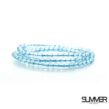 【SUMMER寶石】高淨度天空藍拓帕石三圈手鍊 (提升口才)