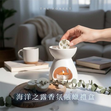 海洋之露香氛融蠟禮盒 4入香氛蠟塊+融蠟燭燈