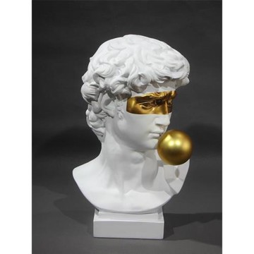 創意大衛雕塑石膏像酒柜擺件家居飾品藝術北歐客廳玄關樣板間裝飾