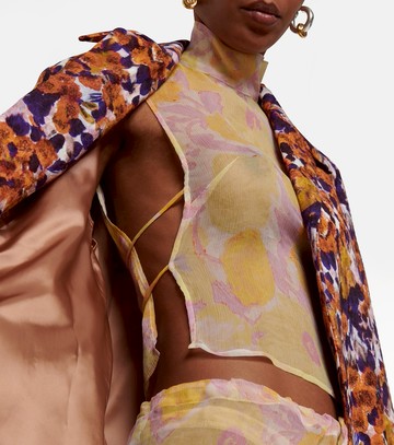 Dries Van Noten Printed mockneck silk top