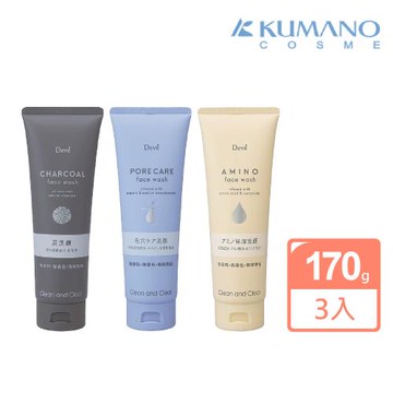 【KUMANO 熊野油脂】Deve保濕/男性用洗面乳170g(3入組)
