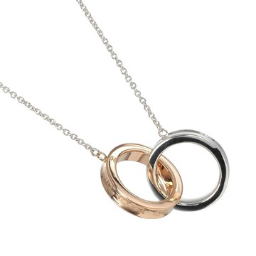 【日本直運】蒂芙尼 項鍊 1837 相互纏繞 銀 925 K18PG 玫瑰金 約 5.85g 【二手】A級