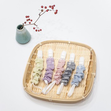 my little star 職人手作棉花糖100%有機棉二重紗 奶嘴鍊 奶嘴夾