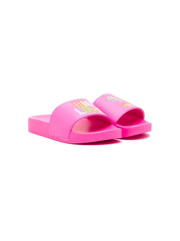 Billieblush - motif-print flat slippers - kids - Fabric/Rubber/Rubber/Rubber - 29 - Pink