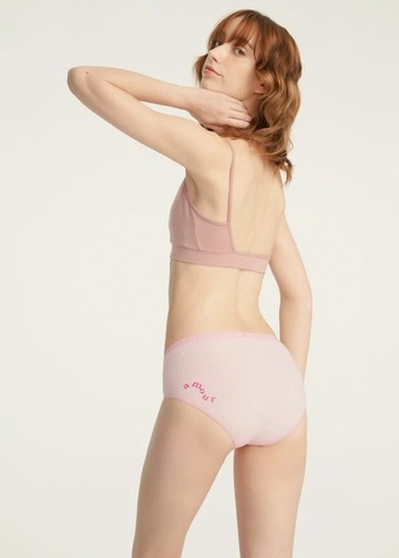 Rosé Heart．中腰三角內褲(粉條紋-amour)