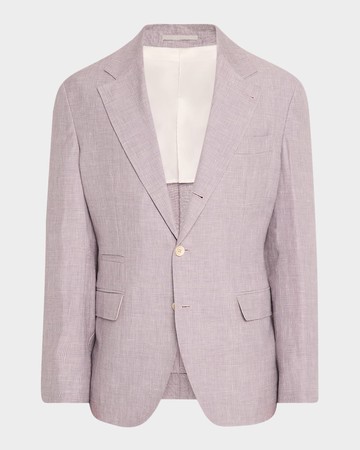 Men's Mini Prince of Wales Single-Breasted Sport Coat