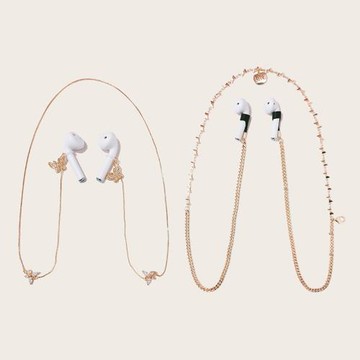 無線耳機防丟繩項鏈防丟鏈藍牙耳機防丟繩通用掛鏈掛繩眼鏡鏈一體