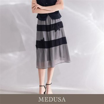 現貨【MEDUSA 曼度莎】灰調雪花層次天絲棉中長裙（M-XL）｜長裙穿搭 中長裙 長裙穿搭