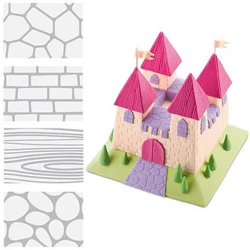 《tescoma》翻糖壓模片4入(石木) | 翻糖器具 烘焙用品