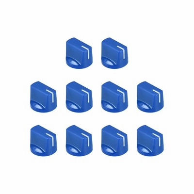 uxcell ギターAMPエフェクトペダルノブ 6.4mmシャフト穴 ポインターコントロールノブ セットスクリュー付き ブルー 10個