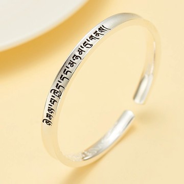 銀手鐲女999純銀情侶手環2022新款正品官方旗艦店簡約飾品送男友