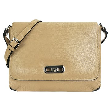 [平輸版]LA BAGAGERIE Claudia系列翻蓋轉釦斜背包(米駝)真品平輸