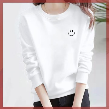 👑質量保證 滿額免運👑【1125人收藏】精梳棉正肩白色圓領衛衣女春鞦季新款寬鬆時尚百搭無帽上衣ins潮🎉品質保證 🎉 6