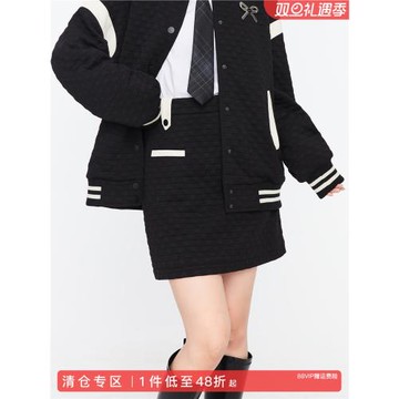 onet凡兔時尚百搭高腰小黑色半身裙女秋季新款遮肉高級感a字裙子